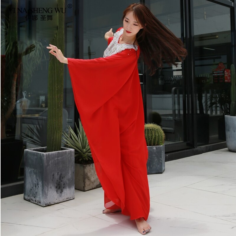 Vrouwen Dans Slijtage Buikdans Kleding Kaftan Jurk Met Pailletten Chiffon Traditionele Khaleeji Thobe Jurken Buikdans Gewaad