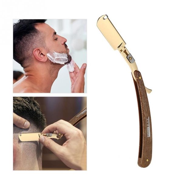 Manual Shaver Folding Straight Razor Stainless Steel Beard Shaver Hair Removal Barber Tool