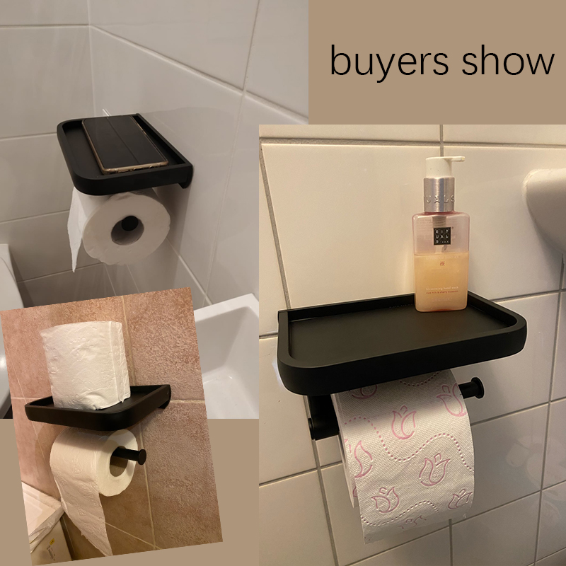 Rustfritt stål toalettpapirholder bad veggfeste wc papir telefonholder hylle håndkle rull hylle tilbehør
