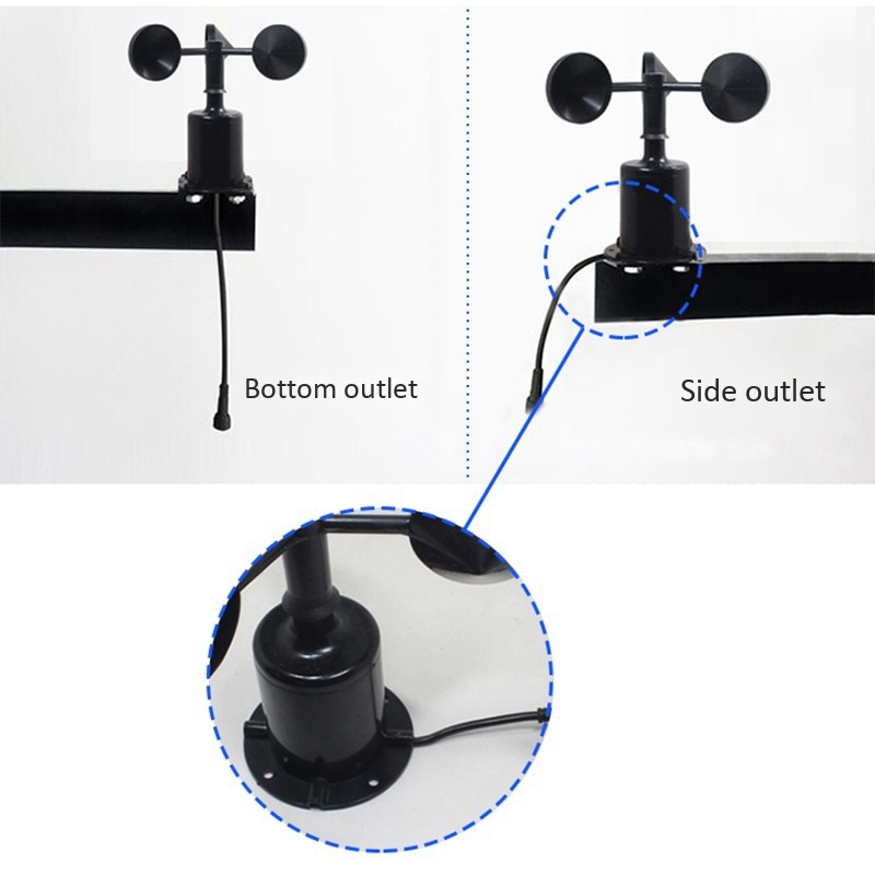 0-70M/S Wind Speed Sensor Environment Signal Output Pulse Type Three Cups Wind Speed Sensor Anemometer DC5-30V Retail
