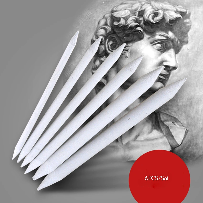 6 stks/set Kunstenaar Blending Stump en Tortillion Blenders Art Schets Tekening Pennen Houtskool, Grafiet, Kleurpotloden School Supply