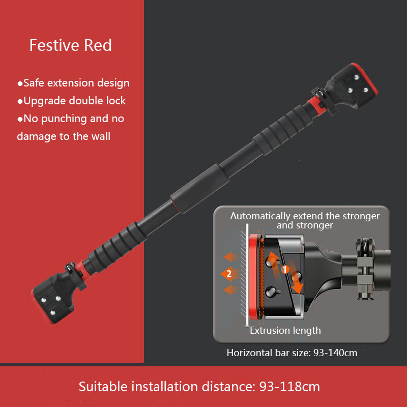 Household Single Pole Exercise Fitness Equipment Door Horizontal Bar Free Punching Household Wall Hanging Indoor Pull-ups: Green