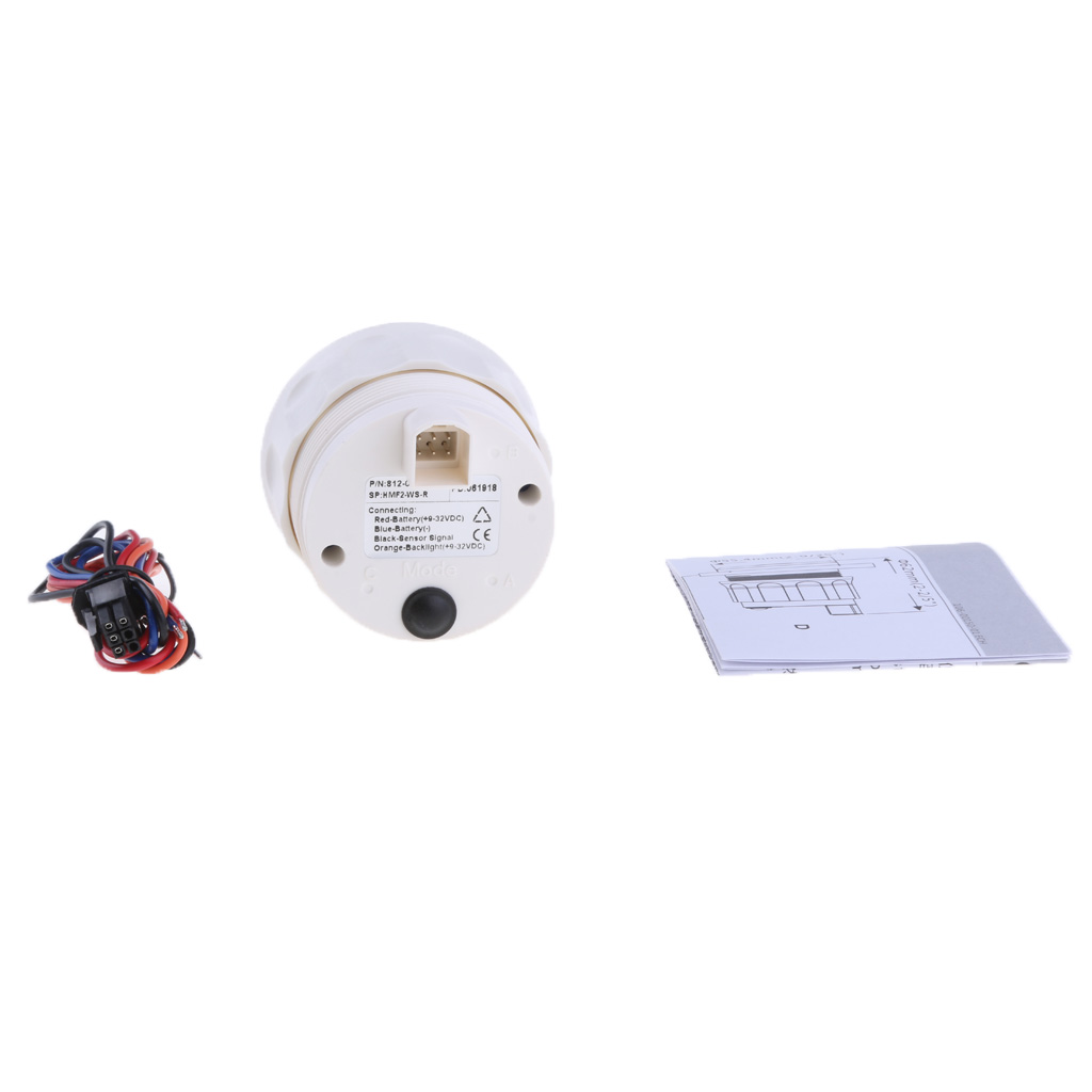 Stainless Steel Auto Motorcycle Marine Fuel Lever Gauge - LED Light Display