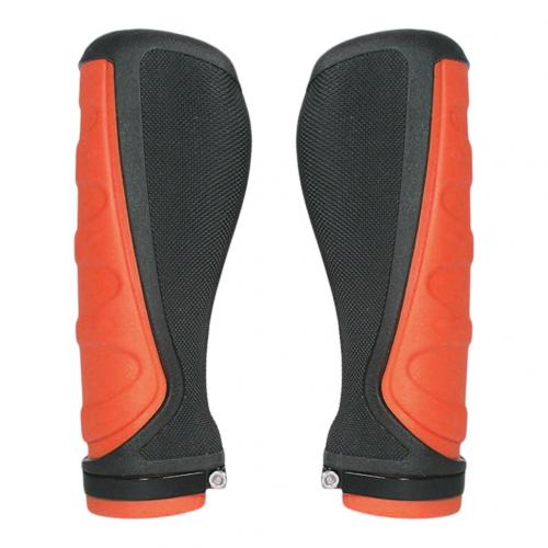 1 Pair Ergonomic Cozy Ultralight Rubber Anti-slip Bike Bicycle Handlebar Grip: Orange Black