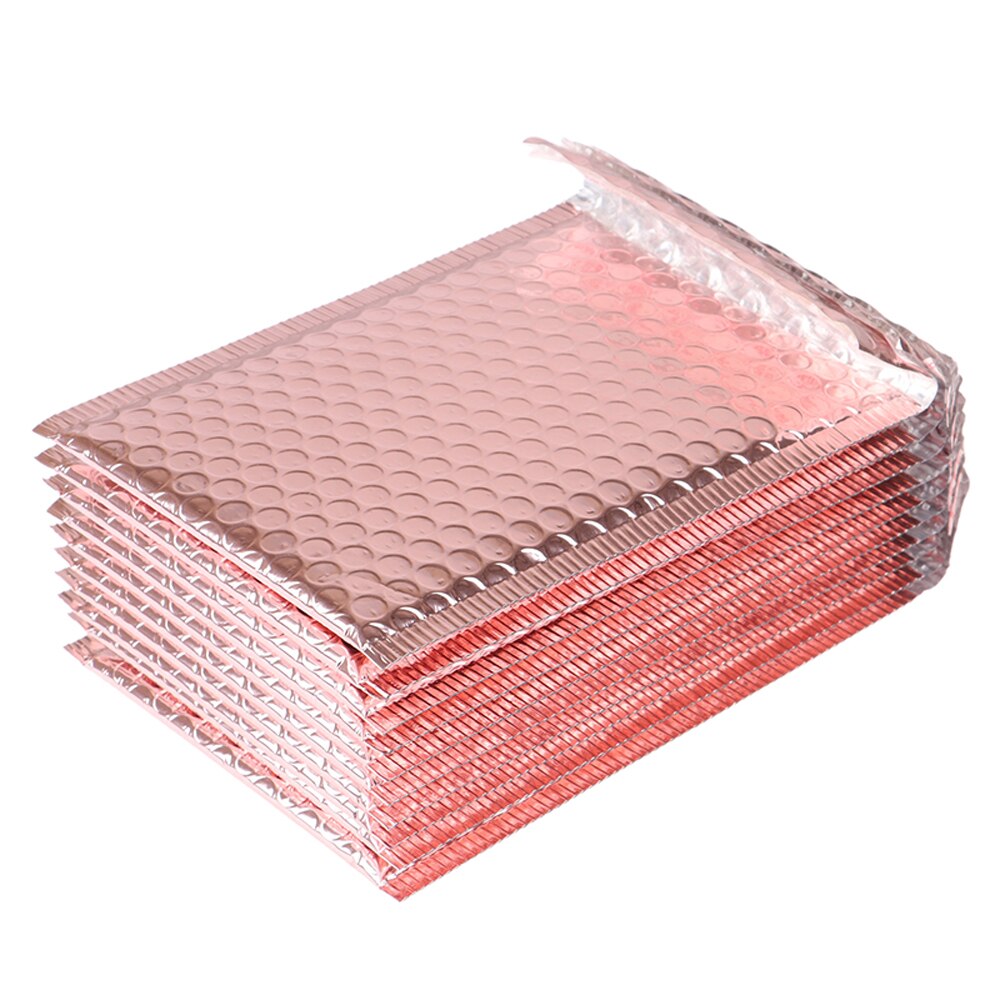 10pcs Rose Gold Bubble Envelop/Rose Gold Foil Bubble Mailer for Packaging & Wedding Favor Bag&Mailing Envelopes