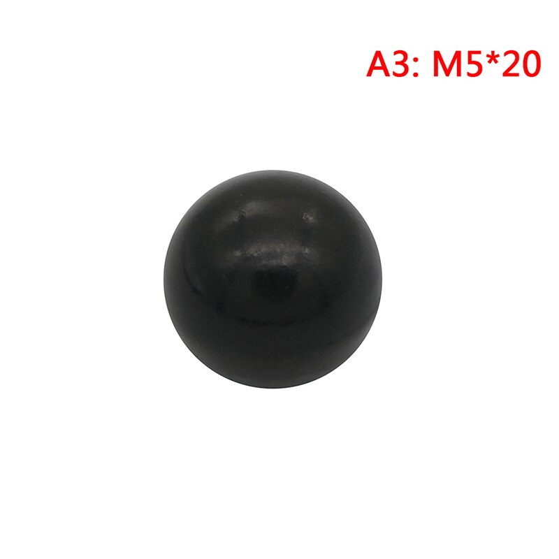 M4/m5/m6/m8/m10/m12 gevind sort plast fastspænding kobberkerneknap kugleformet hoved fastspændingsmøtrik knap 1 stk: A3