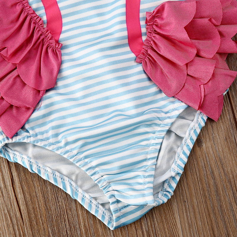 Trend flamingo mønster kid baby pige bikini badetøj badedragt sommer badedragt strandtøj