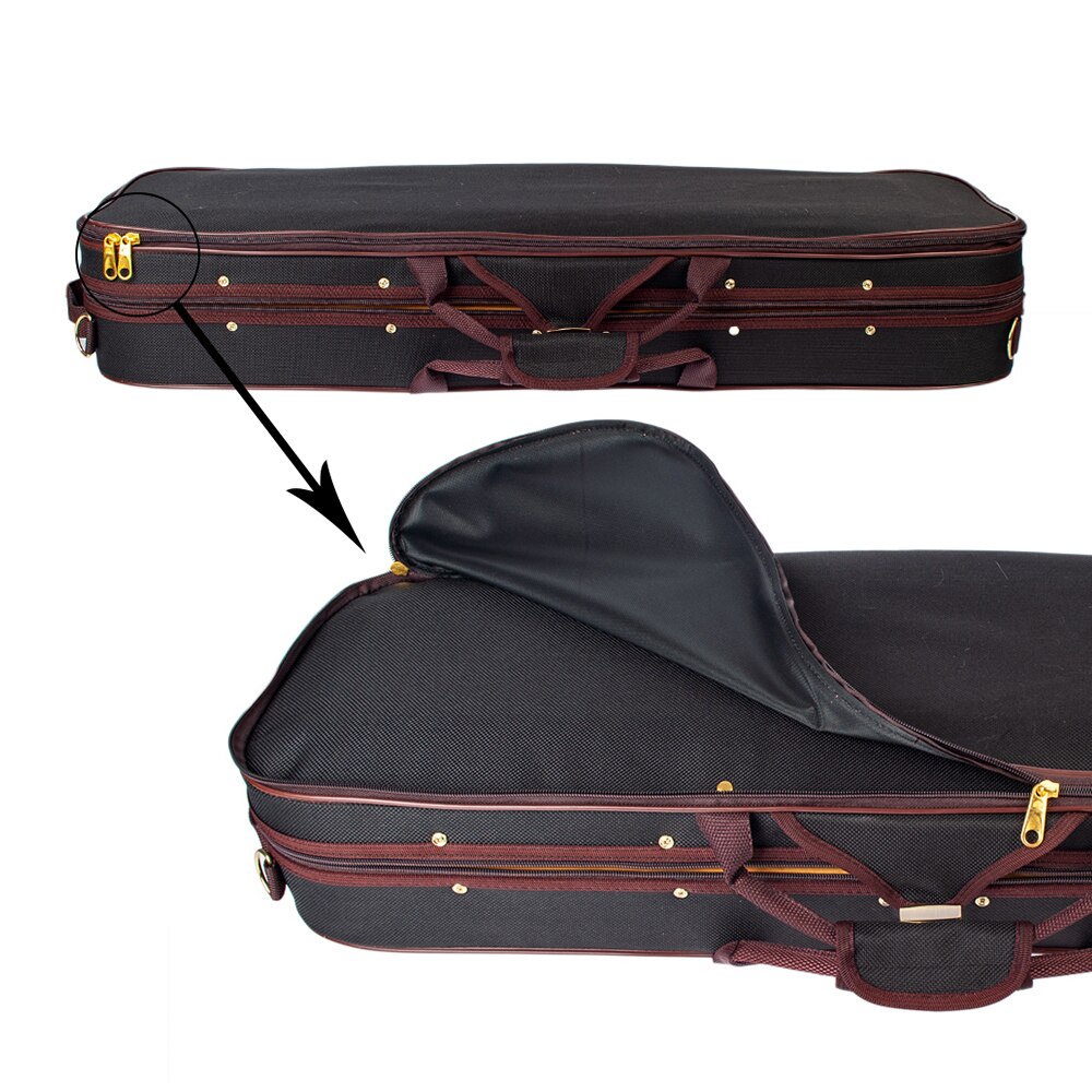 4/4 Full Size Violin Case Storage Bag Box Oblong Shape with Hygrometer Adjustable Straps violin accessories