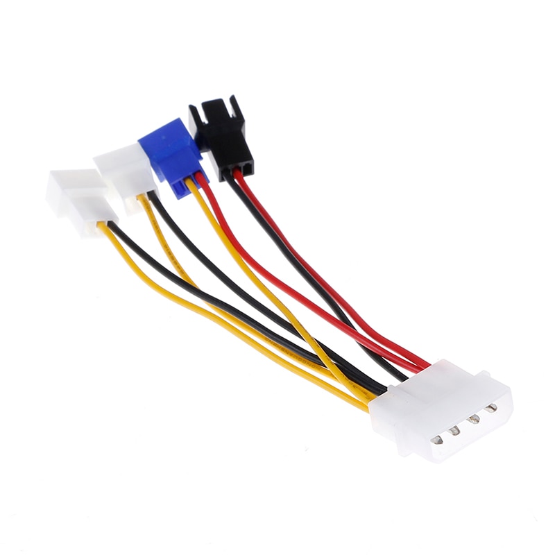 1pcs 4-Pin Molex to 3-Pin fan Power Cable Adapter Connector 12v*2 / 5v*2 Computer Cooling Fan Cables for CPU PC Case Fan