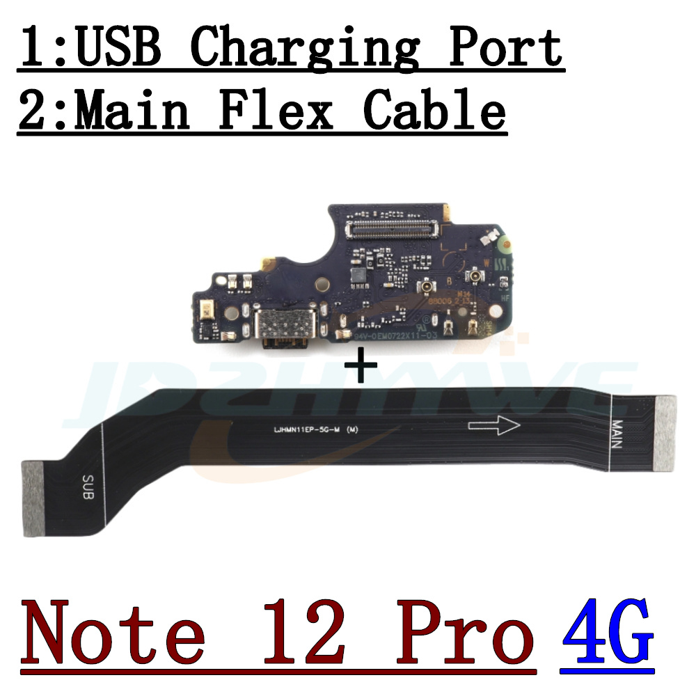 USB-Ladeanschluss SIM-Kartenleser-Anschlussplatine für Xiaomi Redmi Hinweis 9S 9 10 10s 11 11s 12 12S 13 Profi+ 5G 4G Hauptflexkabel: Rosa