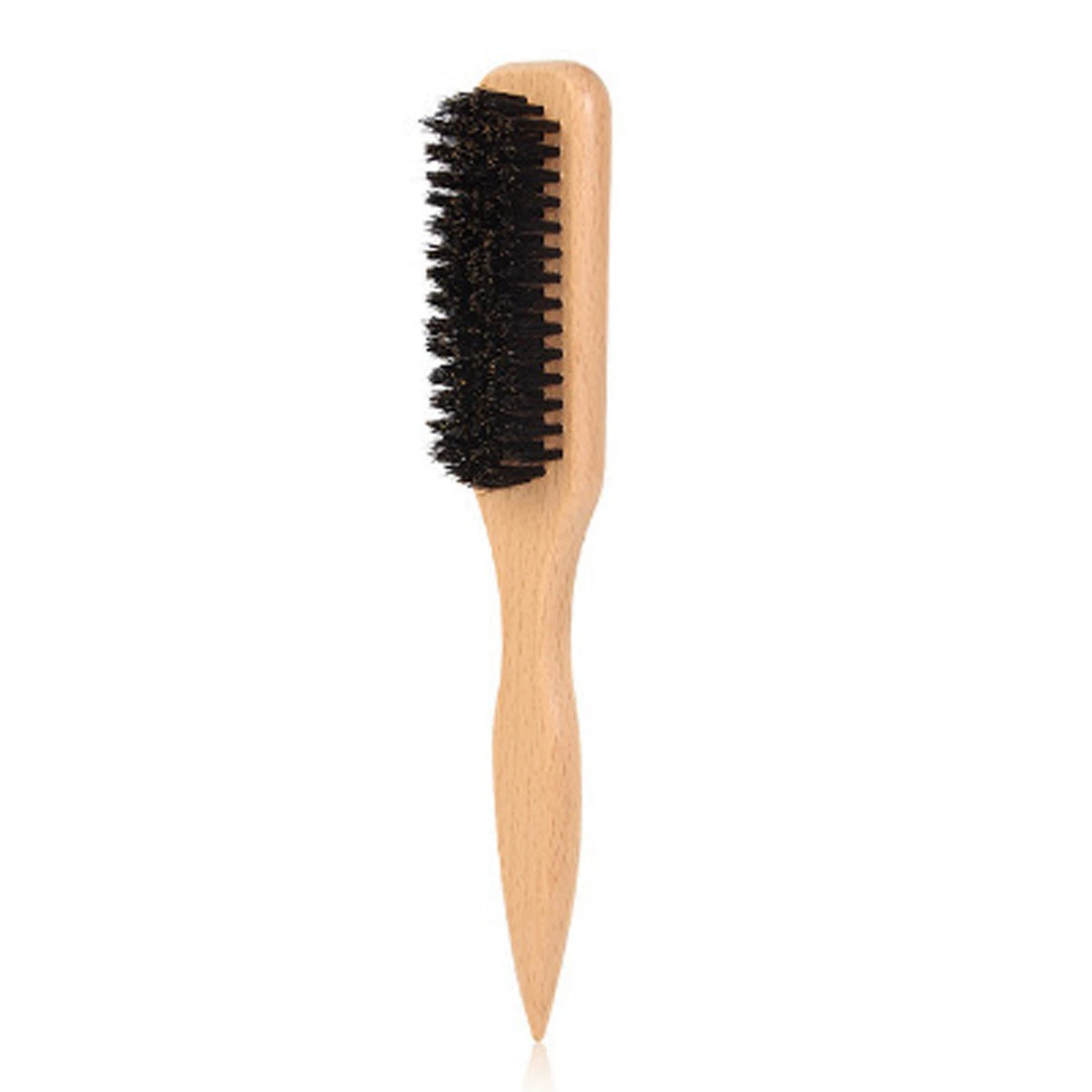 Brosse à cheveux en poils de sanglier pour chignon en queue de cheval et lissage des poils de bébé, mèches, contrôle des bords, peignage et taquin: GRIS
