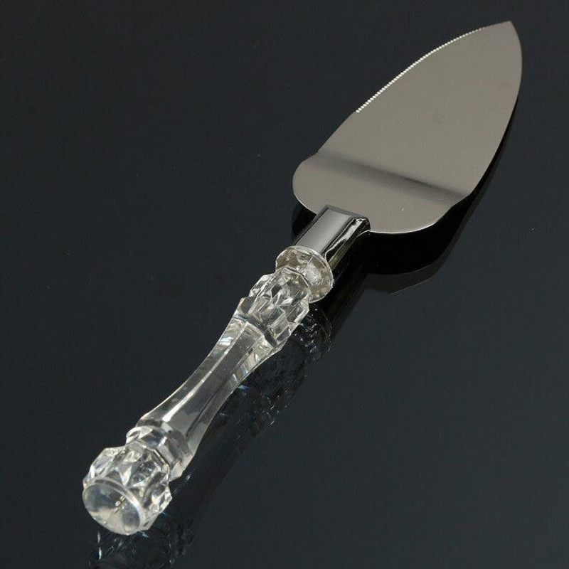 2 st bröllopstårta spade kniv server set rostfritt stål tårtspatel födelsedagsfest verktyg kökstillbehör akryl handtag
