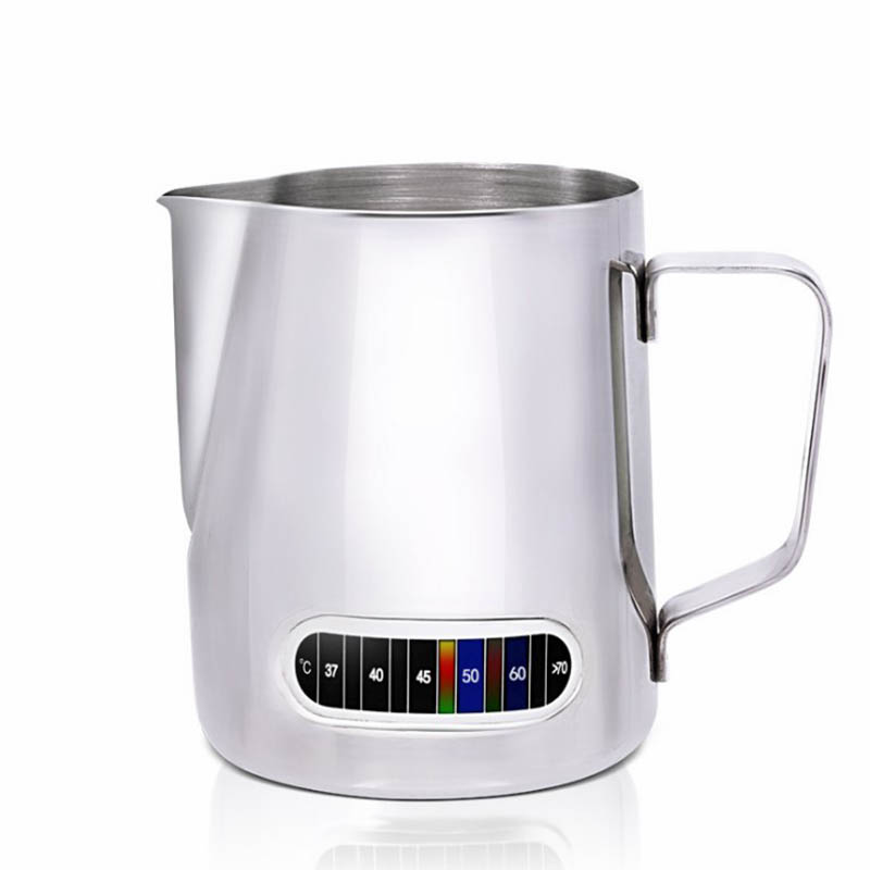 Pichet à café en acier inoxydable SUS 304 plus épais Barista gear Latte Art 600ml café lait mousseur cruche à café: with temperature