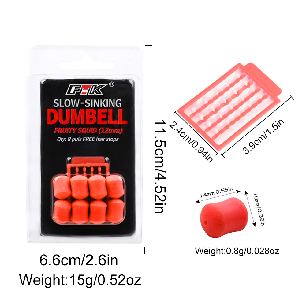 FTK Boilies emergentes, accesorios de pesca de carpa, cebo de pesca con flotabilidad para aparejo de pelo de carpa, método alimentador, Boilies flotantes, aparejos de pesca: Rojo