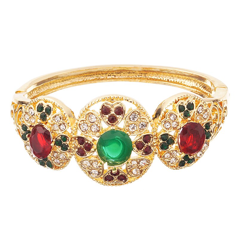 Marokkaanse Hart Vorm Goud Kleur Metalen Armbanden Voor Vrouwen Kleuren Strass Armbanden Armbanden Sieraden: gold 2