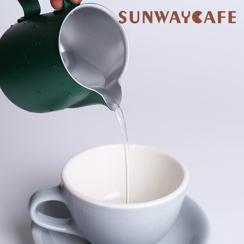 Rostfritt stål skumning kanna dra blomma kopp espresso cappuccino konst kanna kanna mjölkskummare mugg kaffe verktyg för barista