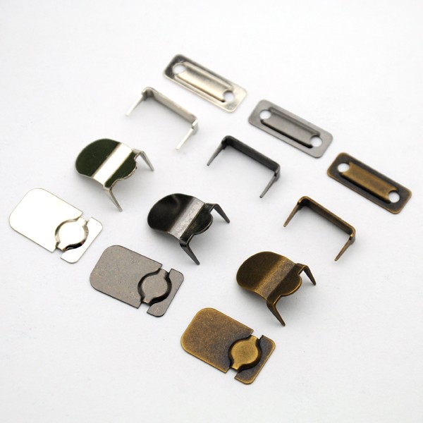 60 sæt / parti han -006 4-- delte buksekroge metal messing knapper sølv nikkel / sort nikkel / bronze farve
