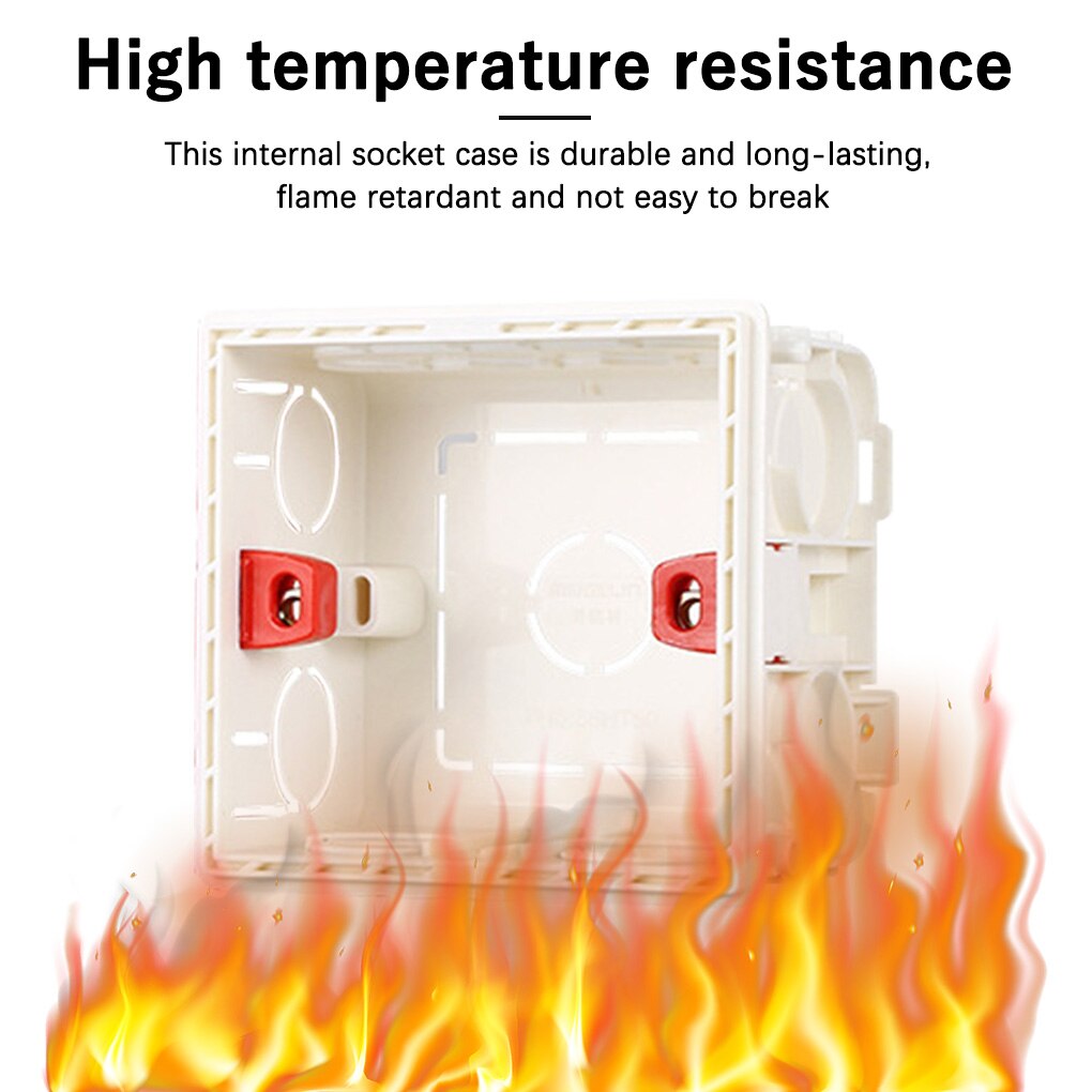 Internal Socket Case Home Office Wiring Socket Box PVC Flame Retardant Wall Mounted Socket Box