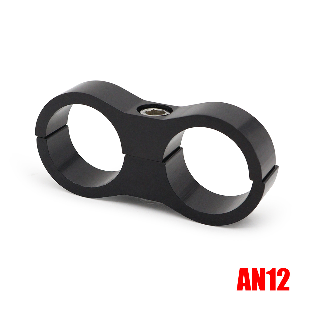 AN4 AN6 AN8 AN10 AN12 abrazadera de línea de manguera de goma trenzada, separador de línea anodizado de aluminio, Kit de abrazadera divisora, negro/rojo/azul: Plata