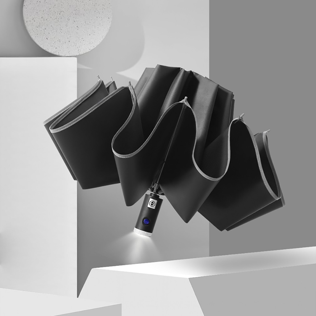 Automatic Reverse Umbrella For Car Portable Windproof Business Umbrella For Women and Men With Reflective Stripe Edge