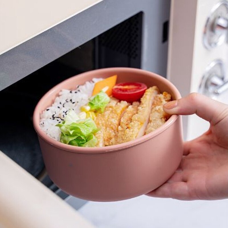 Kids Silicone Lunch Box with Lid Food Fruit Salad Fresh-Keeping Bowl Bento Box Kitchen Storage Containers Leak Proof