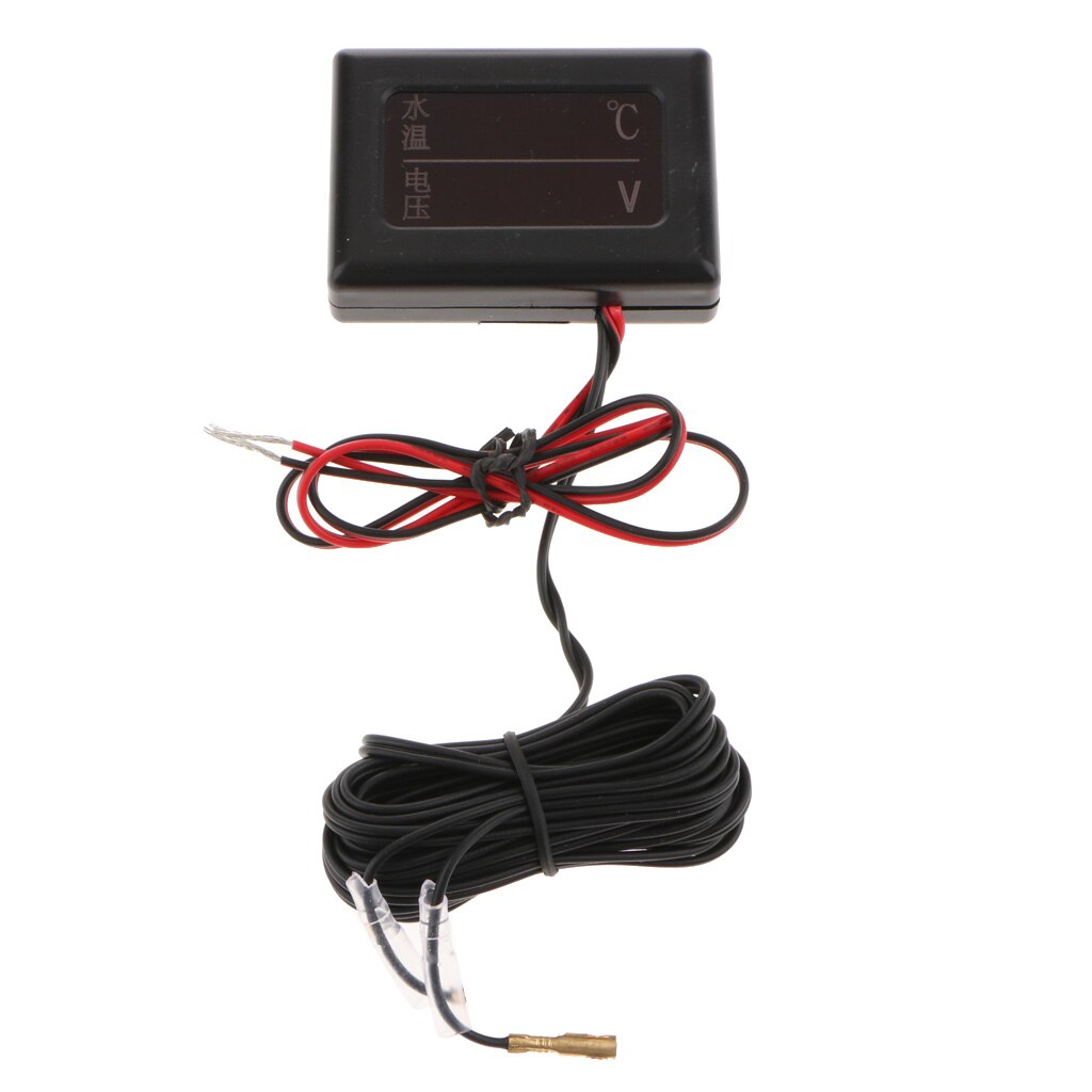 Voltmètre de voiture 12V-24V cc, jauge de température d'eau avec capteur