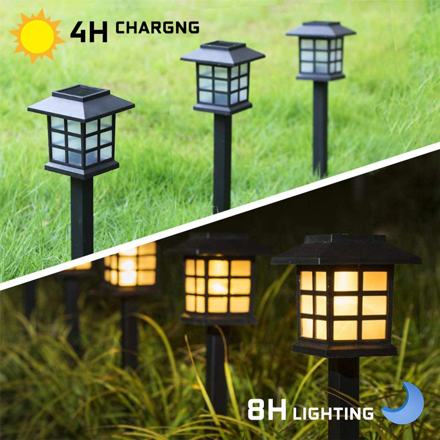 Solar IP68 Lawn Lamps Pathway Lights Outdoor Waterproof Solar Garden for Garden Landscape Path Yard Patio Driveway Walkway