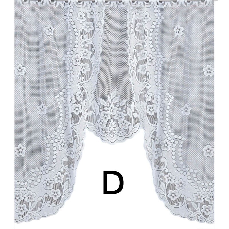 Witte kanten transparante gordijnen voor keuken, volant, raam, tule gordijnen, koffieschermen, gordijn voor slaapkamer, vouwgordijnen, europese: D