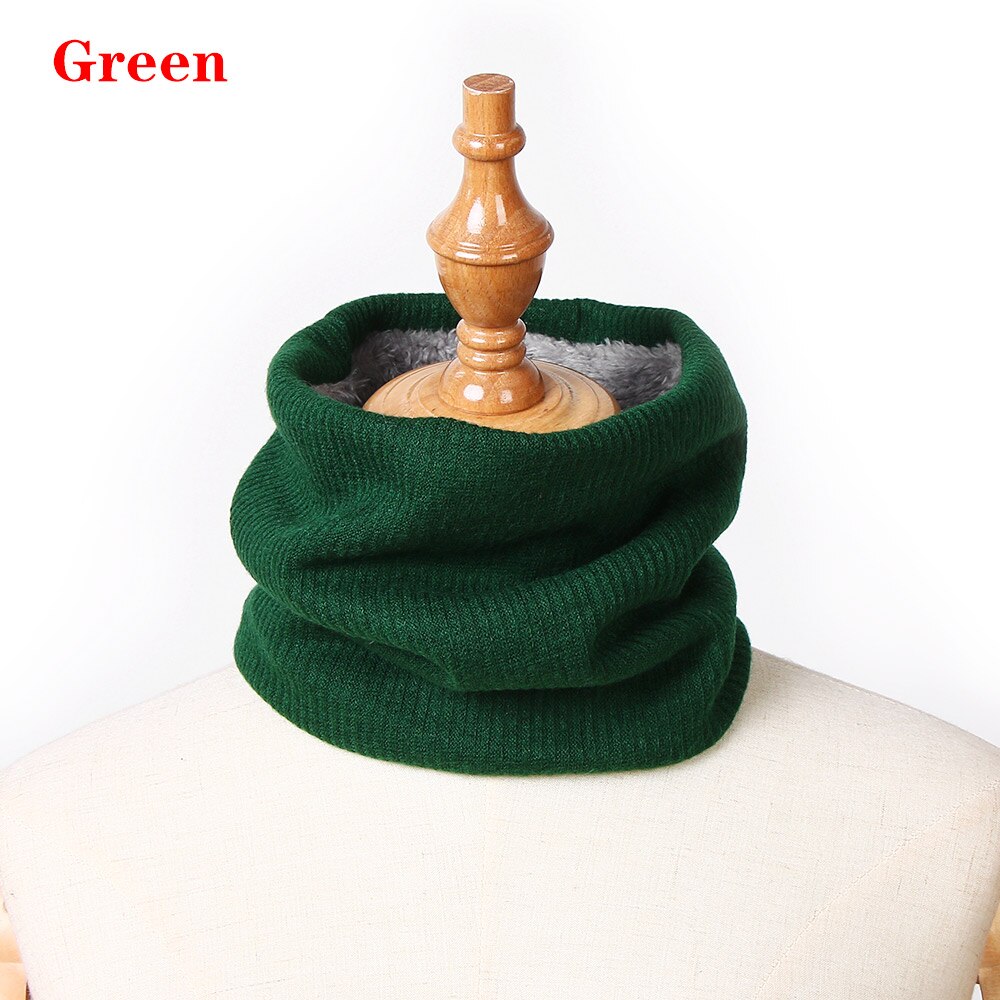 1 PC Bonito Algodão Bebê Inverno Neck Warmer Anel Scarf Crianças Meninas Meninos De Malha De Lã O-Lenços Cor Sólida crianças Quente Baixada: green