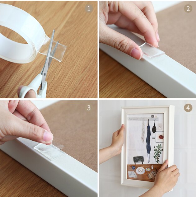 1M/2M3M/5M Nano Magic Tape Double Sided Tape Transparent NoTrace Reusable Waterproof Adhesive Tape Cleanable Home