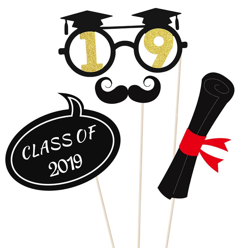 Tinksky 18PCS Graduation Booth Photo Prop Funny Posing Class of Glitter Supply for Senior Prom