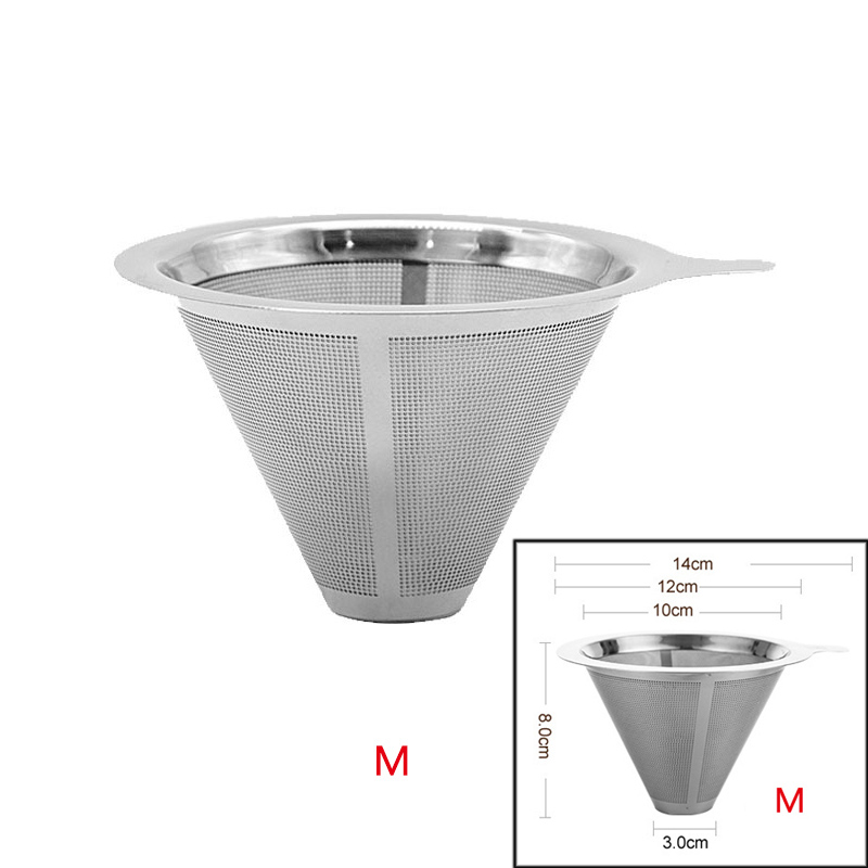 Herbruikbare Koffie Filter Rvs Houder Metalen Mesh Trechter Manden Koffie Filters Giet Over Koffie Druppelaar Maker