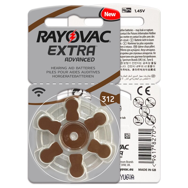 30 Pcs Rayovac Extra 1.45V Prestaties Gehoorapparaat Batterijen A312 312A ZA312 S312 PR41 Gehoorapparaat Batterij Zink Air 312 A312