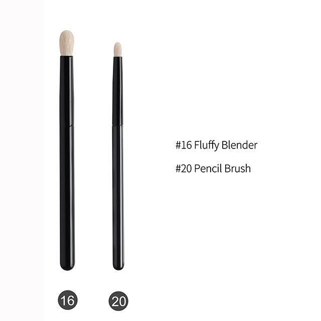 Ovw 2 stk geit kosmetikk sminke børster verktøy naturlig hår svart maleri tre håndtak brochas maquillaje pelo natura: Ch1620