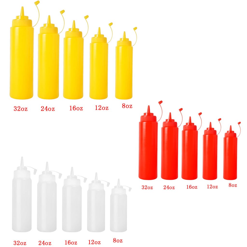 Acessórios de cozinha durável molho de salada de vinagre de mostarda plástico squeeze dispensador de óleo garrafa ketchup mostarda vermelho 240ml