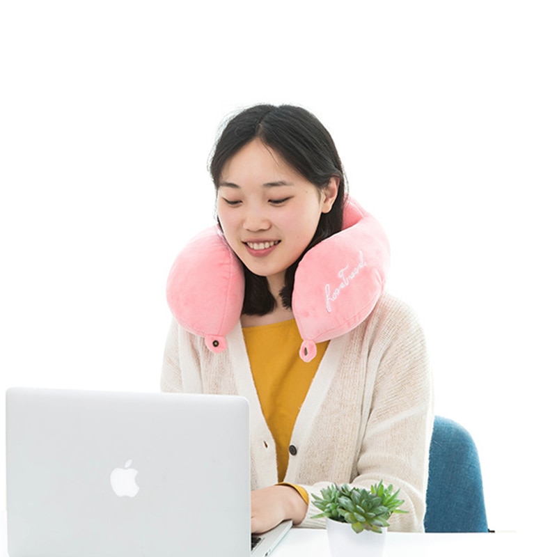 1pc memory foam pad u-formet reise nakkepute fly bil reise sove myk bomull nakkepute bil pute