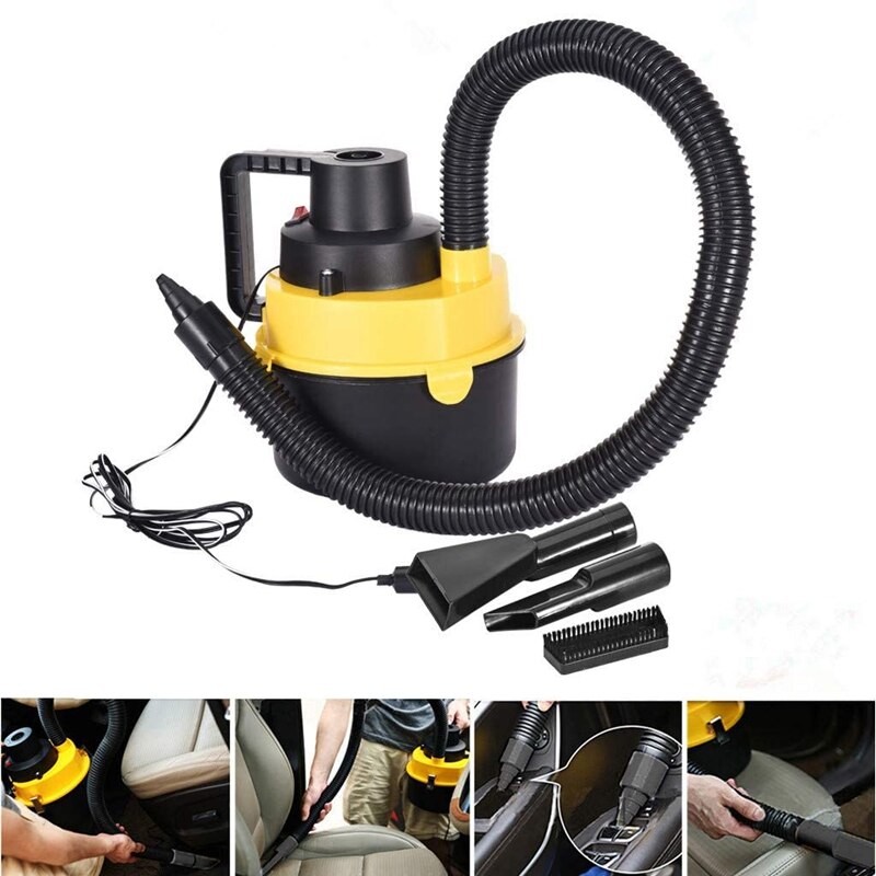 Bärbar dammsugare för bil, kraftfull handhållen bil våt torr burk dammsugare turbo  dc 12v