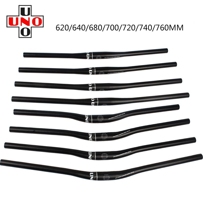 UNO – guidon de vtt en alliage d'aluminium, Logo blanc, barre à une forme, 31.8x640/680/700/720/740mm