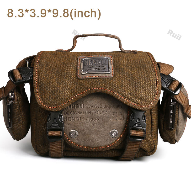 Retro Men Shoulder Camera Bags Leisure Resistant Canvas Cross Messenger Bag Outdoor Wear Resistance Casual Crossbody Bags