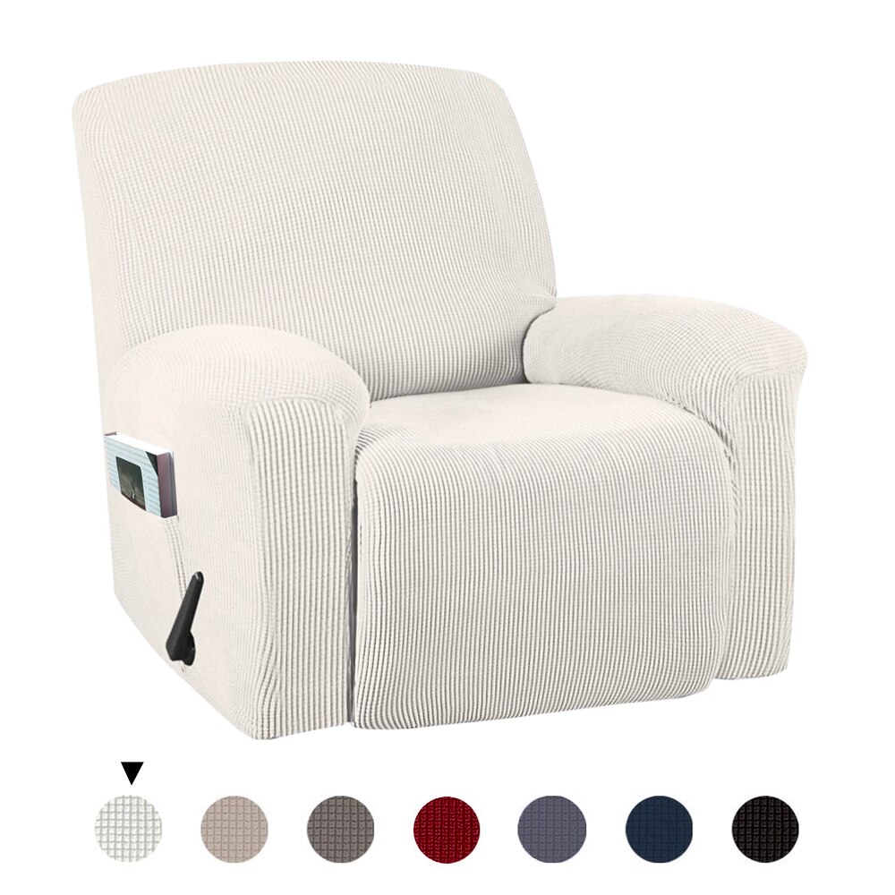 1- -delads stretch fåtölj slitstarka mjuka högstretch jacquard soffa möbelöverdrag form passform stretch snygg fåtölj: Elfenben