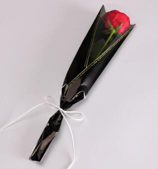 50 stk stor størrelse enkel rose blomsterbukett emballasje papir blomsterhandler forsyninger innpakningspapir håndlaget materiale dekor: Svart