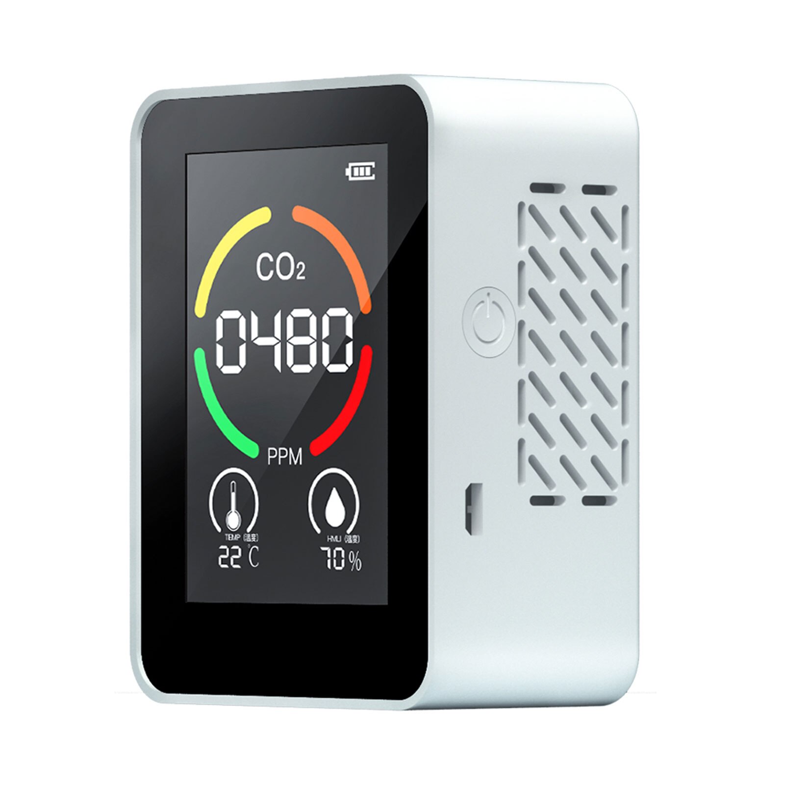 CO2 Air Detector Carbon Dioxide Detector Agricultural Production Greenhouse CO2 Monitor White: White