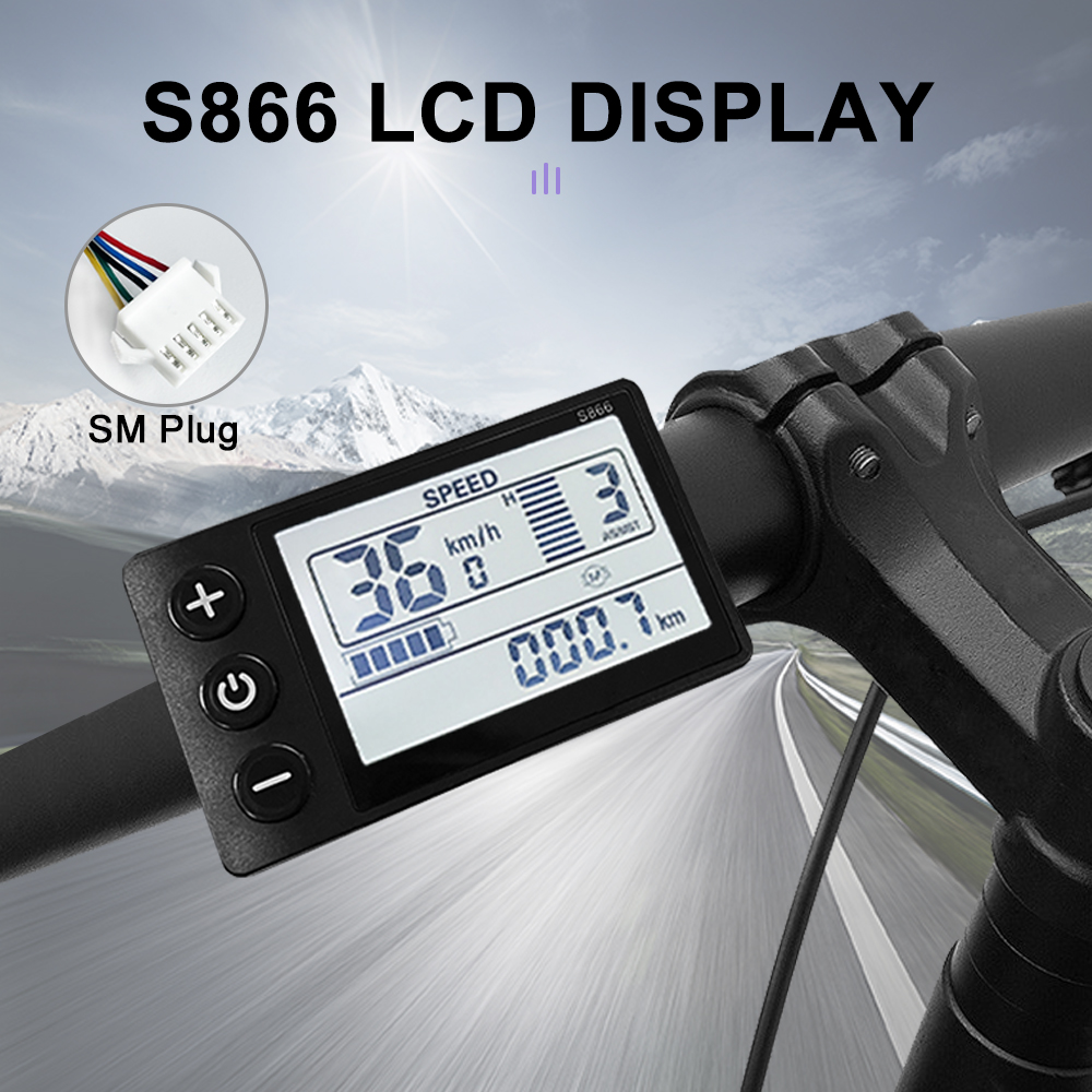 Electric Bike S866 Display S900 UKC1 M3 M5 LCD Panel Screen with SM/Waterproof Plug Matching JN controller Bicycle Accessories: Burgundy