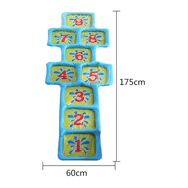 Water Play Hopscotch Mat Inflatable Play Mat with Water Sprinklers Garden Game for Outdoor Kids DO2