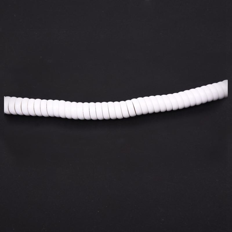 1.5M 4.9Ft White Stretchy RJ9 4P4C Handset Telephone Coiled Cable Cord