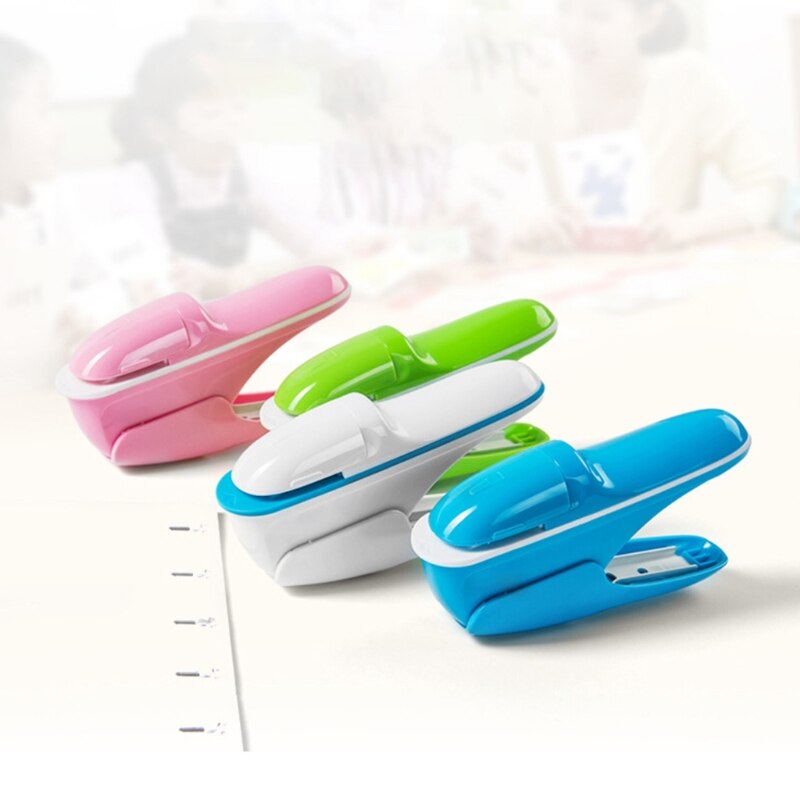 No Staples Nail Free Stapler Mini Cute Paper Book Binding Stapling Machine Stapleless Staplers Stationery Office Supplies