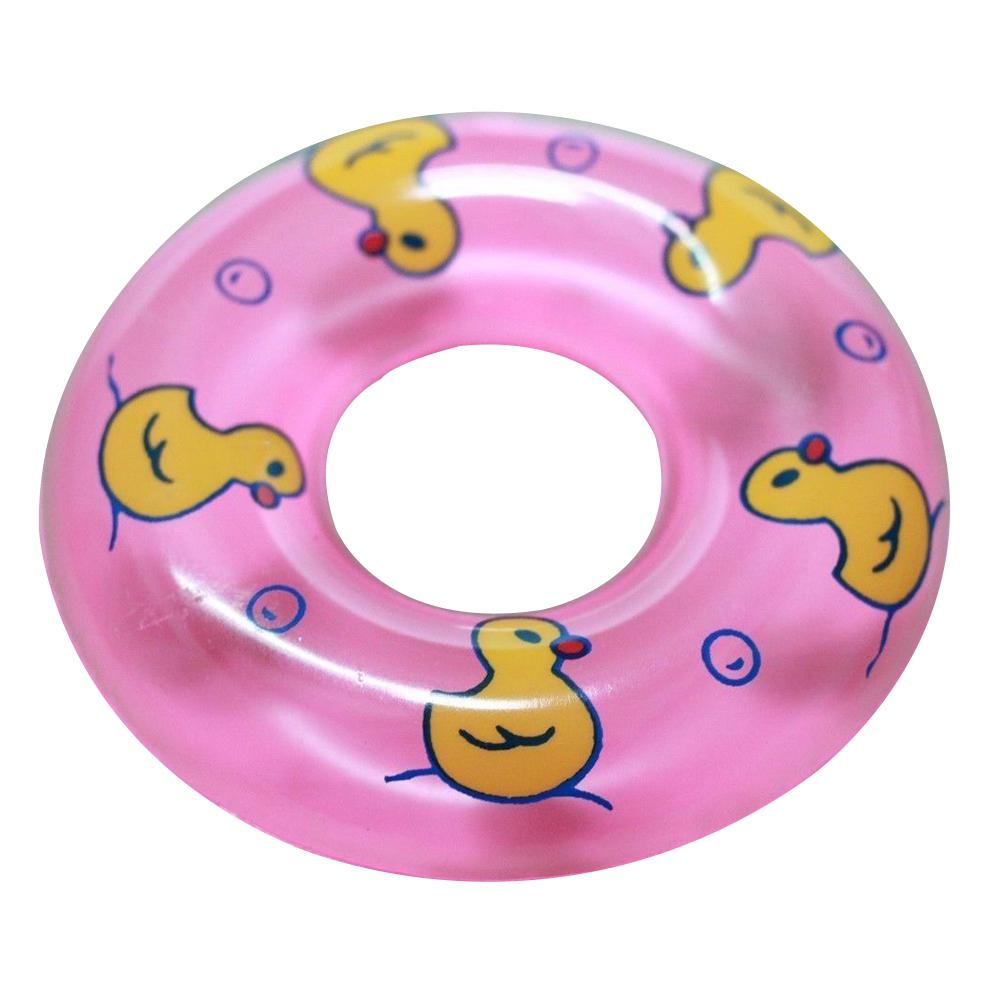 RCtown 2 Pcs Baby Bath Toy Inflatable Swim Ring Toy Plastic Mini Swim Circle for Kids (Pink & Blue)