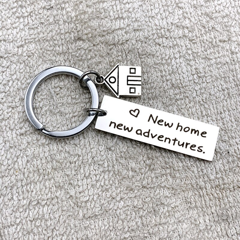 Cute Key Chains Housewarming for Her or Him Home Adventures Keychain House Keys Keyring Moving Together First Home: Default Title