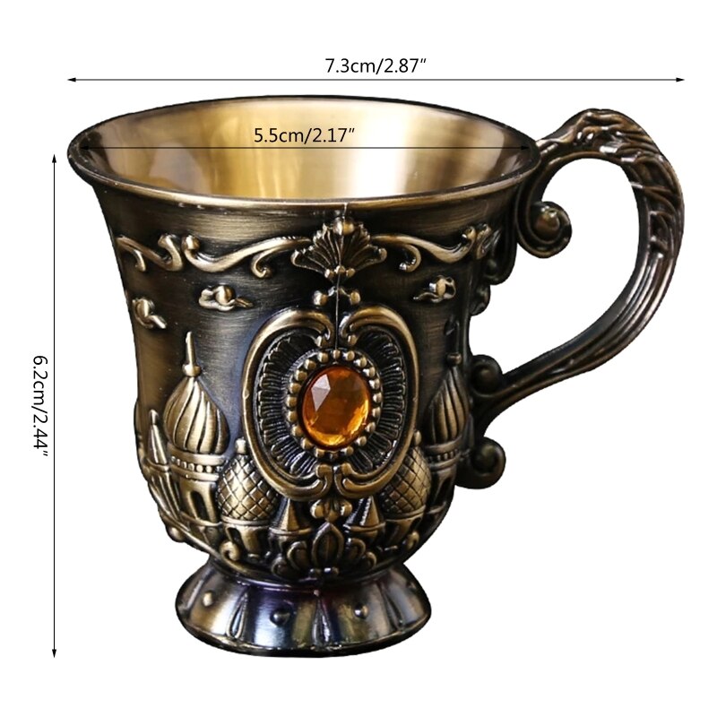 Mini Spirits Wine Glasses Cup 30ml Retro Embossed Rose Castle Drinking Cups