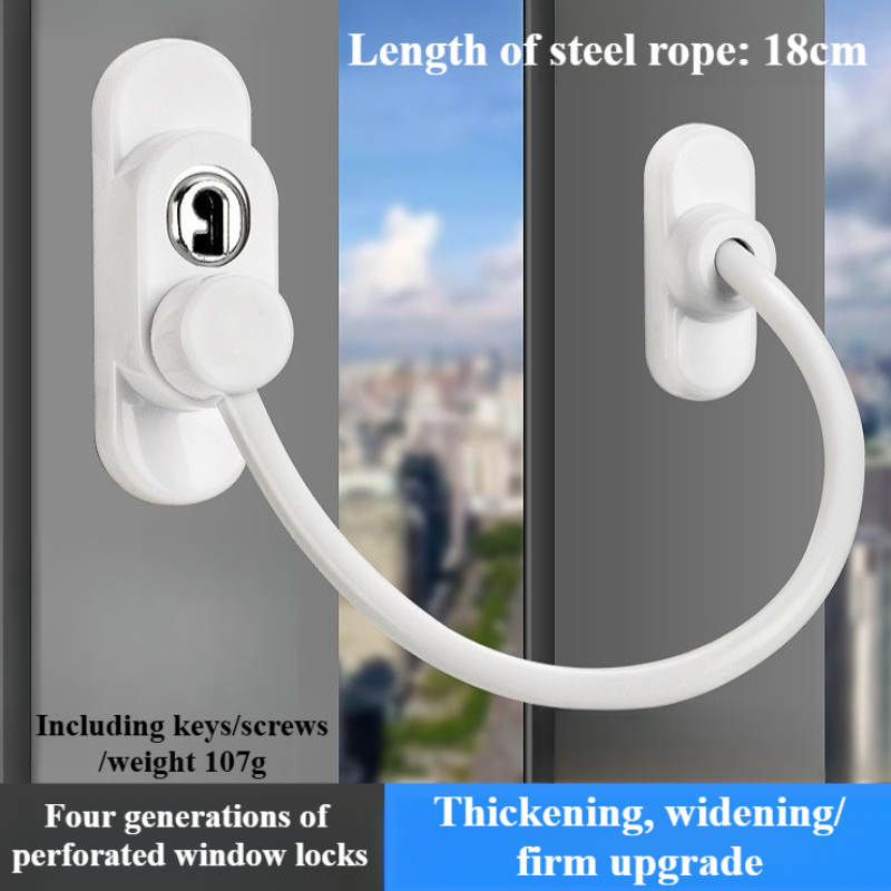 Fechadura de segurança infantil, trava dupla sem perfuração, limitador de janela, alumínio, porta, janela, fechaduras de segurança